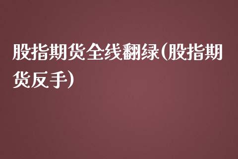 股指期货全线翻绿(股指期货反手) (https://www.njaxzs.com/) 期货投资 第1张
