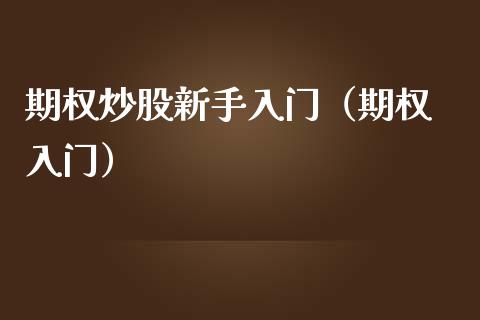 期权炒股新手入门（期权 入门） (https://www.njaxzs.com/) 原油期货 第1张