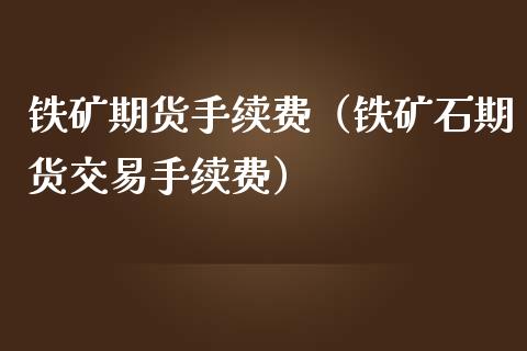 铁矿期货手续费（铁矿石期货交易手续费） (https://www.njaxzs.com/) 期货直播间 第1张