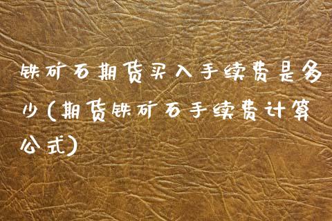 铁矿石期货买入手续费是多少(期货铁矿石手续费计算公式) (https://www.njaxzs.com/) 原油期货 第1张