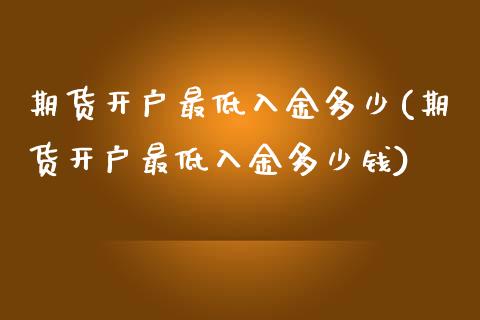 期货开户最低入金多少(期货开户最低入金多少钱) (https://www.njaxzs.com/) 黄金期货 第1张
