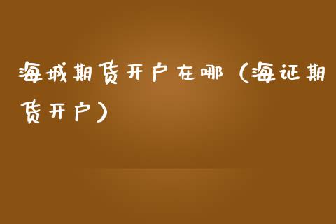 海城期货开户在哪（海证期货开户） (https://www.njaxzs.com/) 期货直播间 第1张