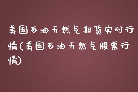 美国石油天然气期货实时行情(美国石油天然气股票行情) (https://www.njaxzs.com/) 期货开户 第1张