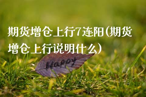 期货增仓上行7连阳(期货增仓上行说明什么) (https://www.njaxzs.com/) 原油期货 第1张