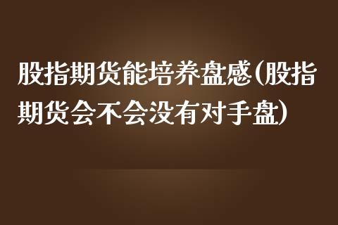 股指期货能培养盘感(股指期货会不会没有对手盘) (https://www.njaxzs.com/) 内盘期货 第1张