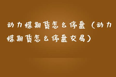 动力煤期货怎么停盘（动力煤期货怎么停盘交易） (https://www.njaxzs.com/) 内盘期货 第1张