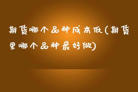 期货哪个品种成本低(期货里哪个品种最好做) (https://www.njaxzs.com/) 期货开户 第1张