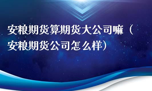 安粮期货算期货大公司嘛（安粮期货公司怎么样） (https://www.njaxzs.com/) 期货行情 第1张