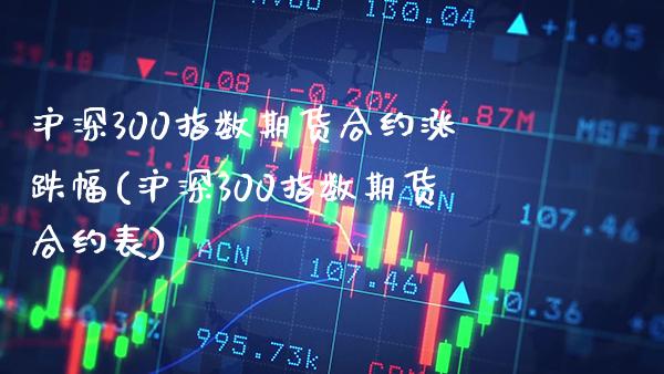 沪深300指数期货合约涨跌幅(沪深300指数期货合约表) 期货直播间 第1张-爱新财经 沪深300指数期货合约涨跌幅(沪深300指数期货合约表) (https://www.njaxzs.com/) 期货直播间 第1张