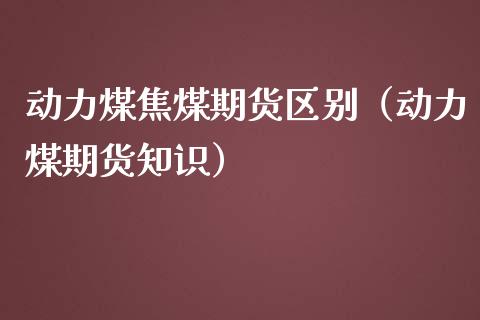 动力煤焦煤期货区别（动力煤期货知识） (https://www.njaxzs.com/) 内盘期货 第1张