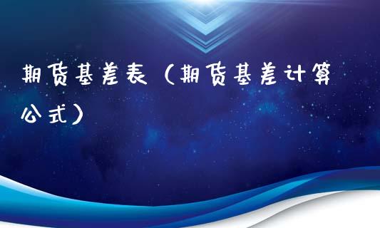 期货基差表（期货基差计算公式） (https://www.njaxzs.com/) 原油期货 第1张