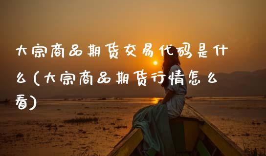 大宗商品期货交易代码是什么(大宗商品期货行情怎么看) (https://www.njaxzs.com/) 原油期货 第1张