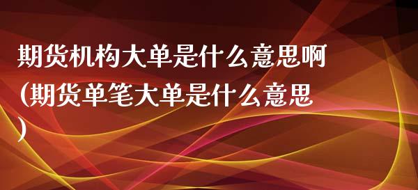 期货机构大单是什么意思啊(期货单笔大单是什么意思) 黄金期货 第1张-爱新财经 期货机构大单是什么意思啊(期货单笔大单是什么意思) (https://www.njaxzs.com/) 黄金期货 第1张