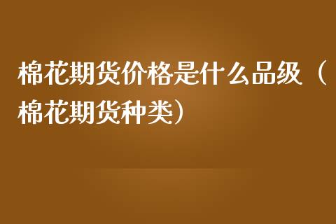 棉花期货是什么品级（棉花期货种类） (https://www.njaxzs.com/) 期货直播间 第1张