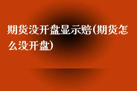 期货没开盘显示赔(期货怎么没开盘) (https://www.njaxzs.com/) 内盘期货 第1张
