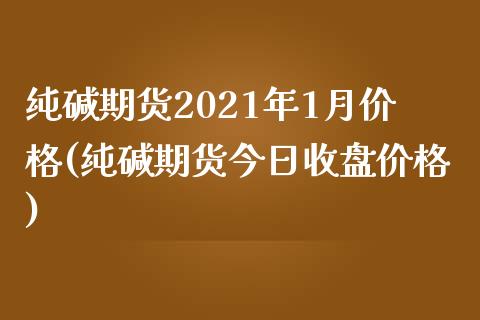 纯碱期货2021年1月价格(纯碱期货今日收盘价格) (https://www.njaxzs.com/) 期货行情 第1张