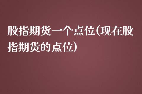 股指期货一个点位(现在股指期货的点位) (https://www.njaxzs.com/) 原油期货 第1张