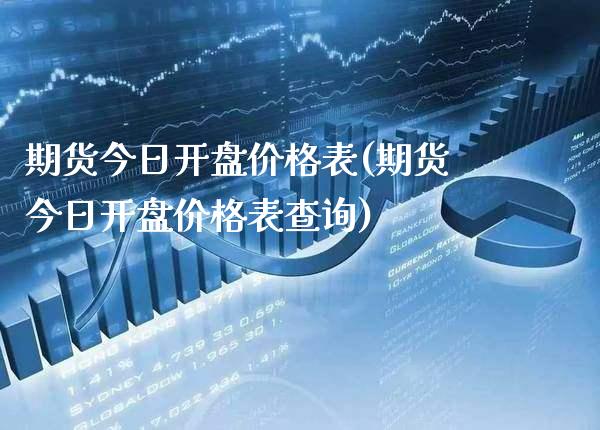 期货今日开盘价格表(期货今日开盘价格表查询) (https://www.njaxzs.com/) 期货直播间 第1张
