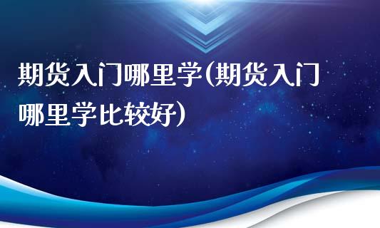 期货入门哪里学(期货入门哪里学比较好) (https://www.njaxzs.com/) 原油期货 第1张