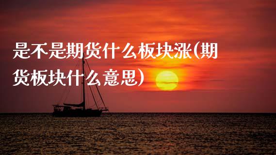 是不是期货什么板块涨(期货板块什么意思) (https://www.njaxzs.com/) 内盘期货 第1张