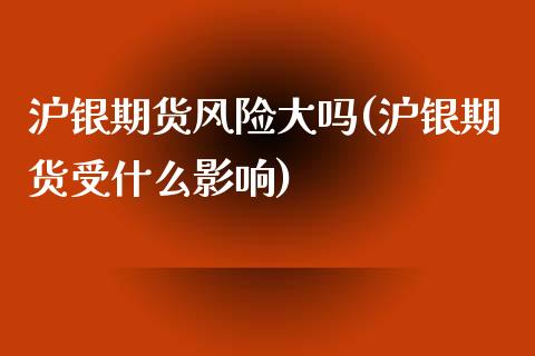 沪银期货风险大吗(沪银期货受什么影响) (https://www.njaxzs.com/) 期货投资 第1张