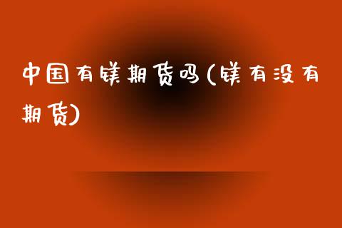 中国有镁期货吗(镁有没有期货) (https://www.njaxzs.com/) 期货直播间 第1张
