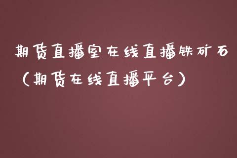 期货直播室在线直播铁矿石（期货在线直播平台） (https://www.njaxzs.com/) 期货开户 第1张