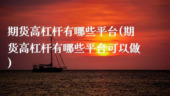 期货高杠杆有哪些平台(期货高杠杆有哪些平台可以做) (https://www.njaxzs.com/) 期货投资 第1张