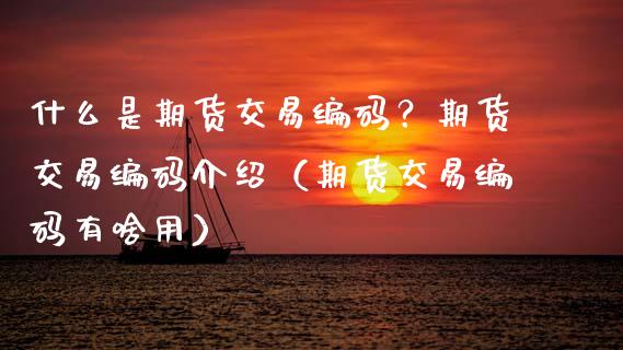什么是期货交易编码？期货交易编码介绍（期货交易编码有啥用） (https://www.njaxzs.com/) 期货行情 第1张