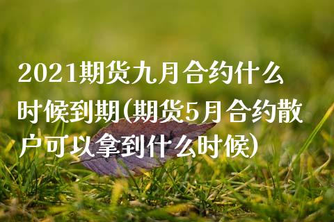 2021期货九月合约什么时候到期(期货5月合约散户可以拿到什么时候) (https://www.njaxzs.com/) 期货投资 第1张