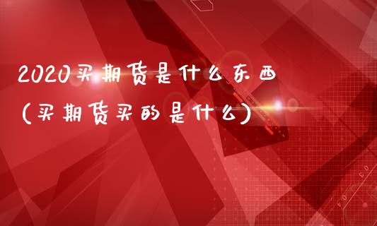 2020买期货是什么东西(买期货买的是什么) (https://www.njaxzs.com/) 黄金期货 第1张