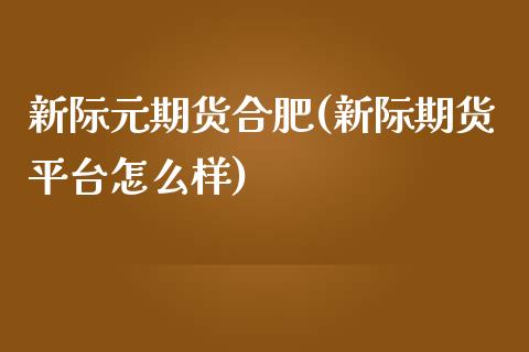 新际元期货合肥(新际期货平台怎么样) (https://www.njaxzs.com/) 期货直播间 第1张