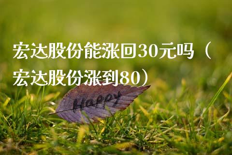 宏达股份能涨回30元吗（宏达股份涨到80） (https://www.njaxzs.com/) 内盘期货 第1张