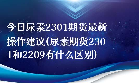 今日尿素2301期货最新操作建议(尿素期货2301和2209有什么区别) (https://www.njaxzs.com/) 黄金期货 第1张