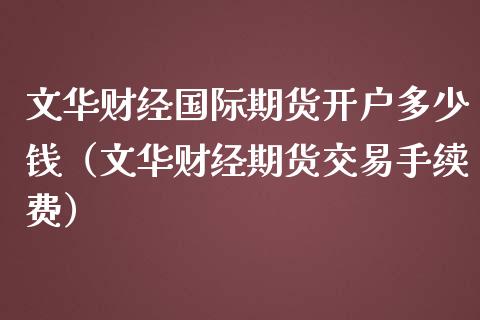 文华财经国际期货开户多少钱（文华财经期货交易手续费） (https://www.njaxzs.com/) 期货直播间 第1张