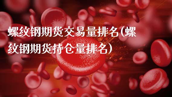 螺纹钢期货交易量排名(螺纹钢期货持仓量排名) (https://www.njaxzs.com/) 原油期货 第1张