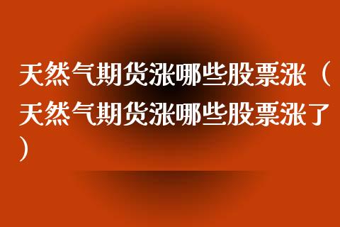 天然气期货涨哪些股票涨（天然气期货涨哪些股票涨了） (https://www.njaxzs.com/) 期货直播间 第1张