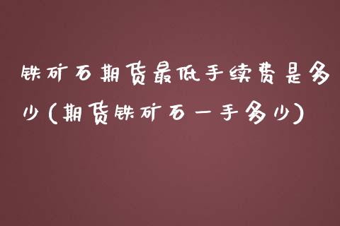 铁矿石期货最低手续费是多少(期货铁矿石一手多少) (https://www.njaxzs.com/) 内盘期货 第1张