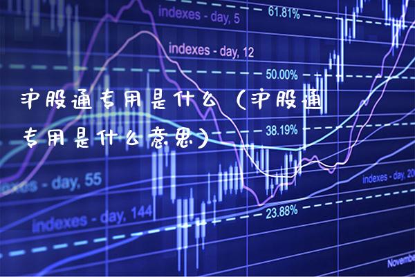 沪股通专用是什么（沪股通专用是什么意思） (https://www.njaxzs.com/) 内盘期货 第1张