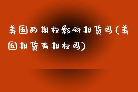 美国的期权影响期货吗(美国期货有期权吗) (https://www.njaxzs.com/) 期货直播间 第1张
