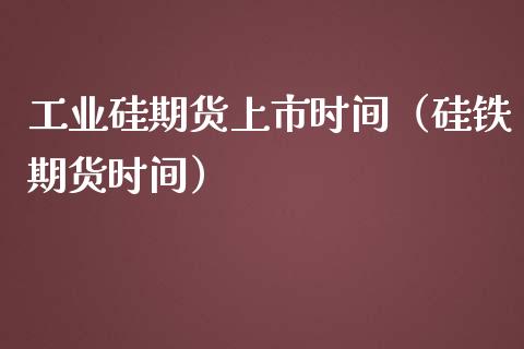 工业硅期货上市时间（硅铁期货时间） (https://www.njaxzs.com/) 内盘期货 第1张