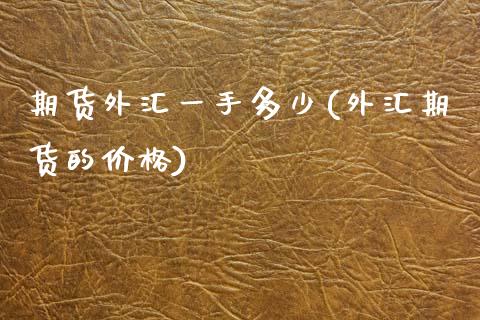 期货外汇一手多少(外汇期货的价格) (https://www.njaxzs.com/) 期货开户 第1张