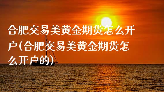 合肥交易美黄金期货怎么开户(合肥交易美黄金期货怎么开户的) (https://www.njaxzs.com/) 期货行情 第1张