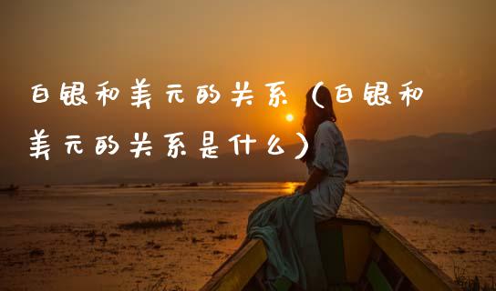 白银和美元的关系（白银和美元的关系是什么） (https://www.njaxzs.com/) 内盘期货 第1张