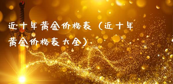 近十年黄金表（近十年黄金表大全） (https://www.njaxzs.com/) 期货直播间 第1张