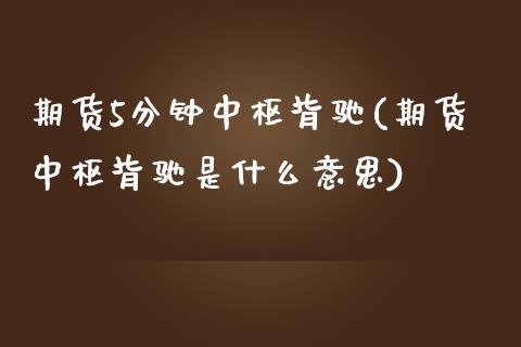 期货5分钟中枢背驰(期货中枢背驰是什么意思) (https://www.njaxzs.com/) 期货直播间 第1张