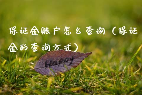 保证金账户怎么查询（保证金的查询方式） (https://www.njaxzs.com/) 期货直播间 第1张