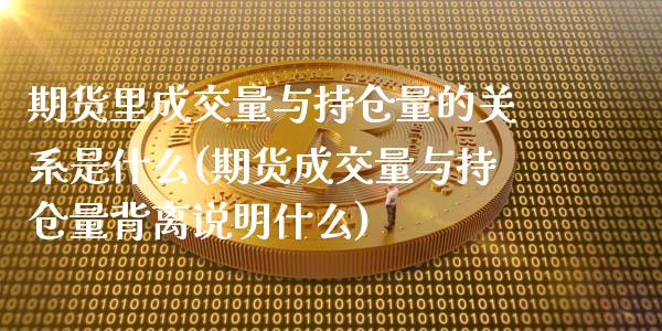 期货里成交量与持仓量的关系是什么(期货成交量与持仓量背离说明什么) (https://www.njaxzs.com/) 黄金期货 第1张