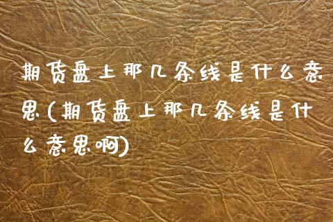 期货盘上那几条线是什么意思(期货盘上那几条线是什么意思啊) (https://www.njaxzs.com/) 原油期货 第1张