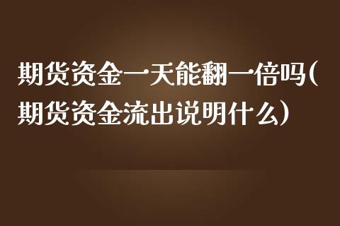期货资金一天能翻一倍吗(期货资金流出说明什么) (https://www.njaxzs.com/) 期货投资 第1张